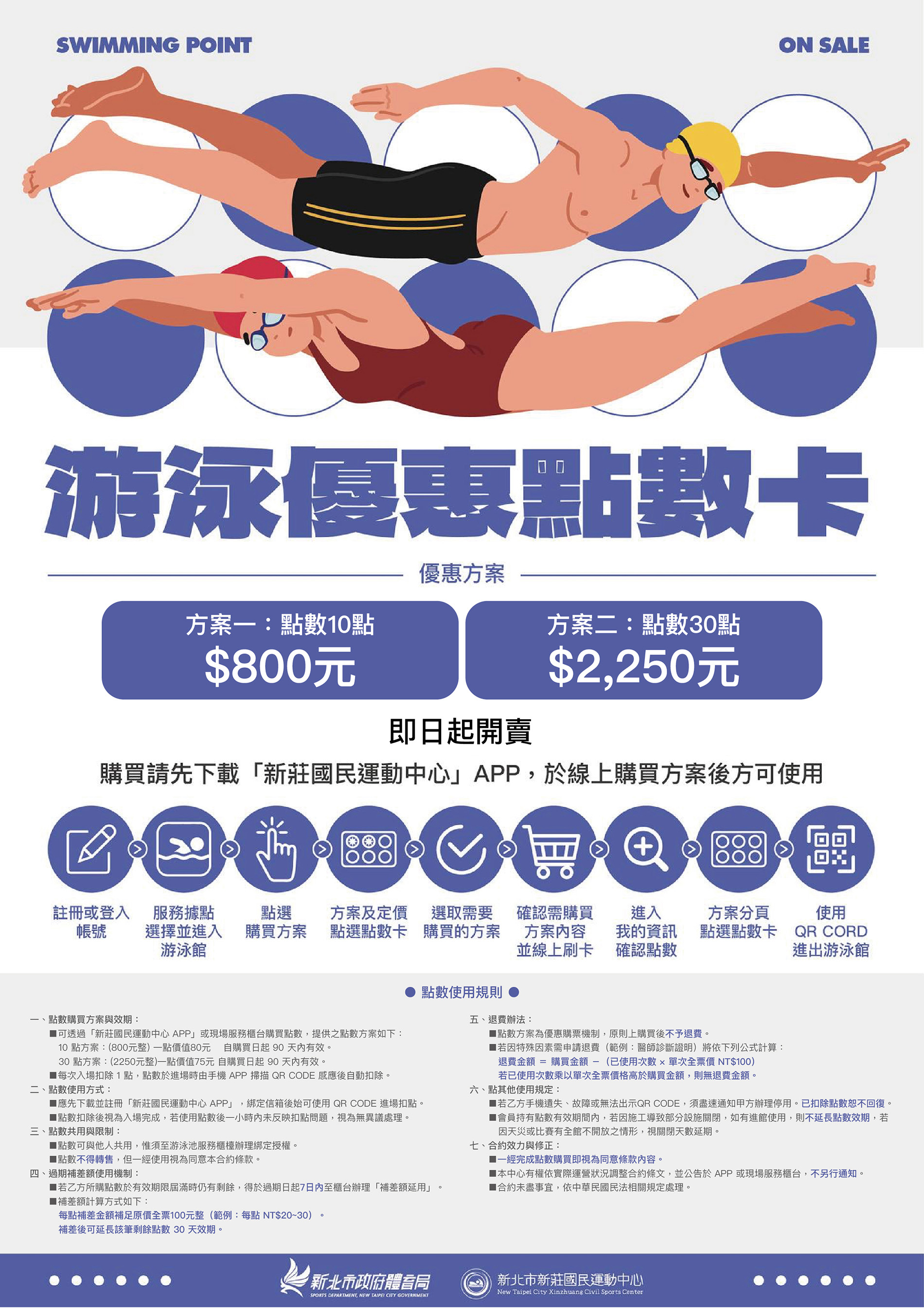 最新消息-【公告】游泳點數卡開賣囉，兩種方案任您選，優惠價讓您游的開心又省荷包，可以揪朋友一起合購更划算唷～